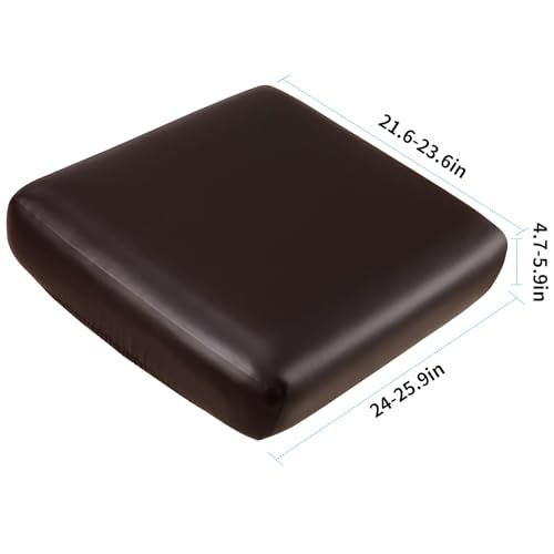 Image of YISUN PU Leather Couch Cushion Cover, Waterproof Stretch Sofa Slipcovers, Faux Leather RV Chair Seat Covers, Loveseat Cushion Replacement Chair /Furniture Protector, 2Pcs(Brown)