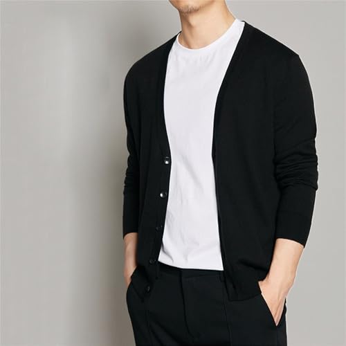 Men's Casual Cardigan Sweaters V-Neck Button Down Knitted Sweaters Slim Fit Long Sleeve Cable Knit Cardigans2