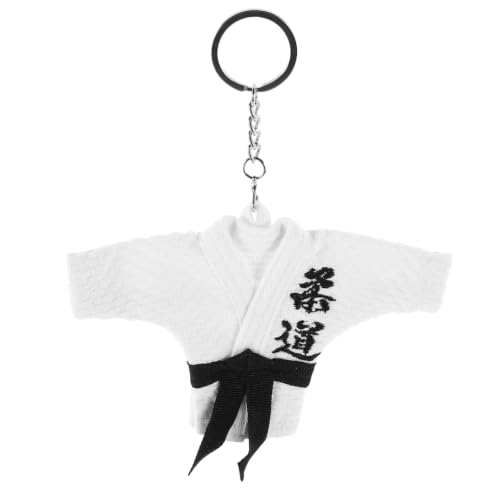 Holibanna Porte-Clés Arts Martiaux Kimono Blanc Judo Solide pour Passionnés de Karaté Présent Remise de Diplôme Accessoire Solide Unisexe