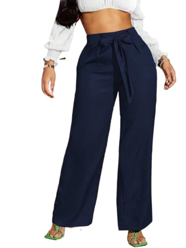 Womens Wide Leg Loose Pant Solid High Waist Summer Pants Trousers