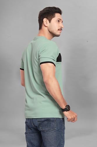 Image of Men's Polister Solid Round Neck Half Sleeve Shirt(D P K P-1284)