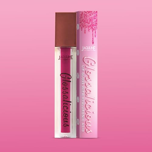 Image of JAQULINE USA Glossalicious Lip Gloss | Glossy Finish | Nourishing with Jojoba Oil & Shea Butter | Lightweight & Non-Sticky | Hydrating Moisture | Vegan & Cruelty-Free | Berry Glo, 3.5ml (Pack of 2)