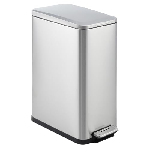 Caneca de basura metálica rectangular para cocina 50 l