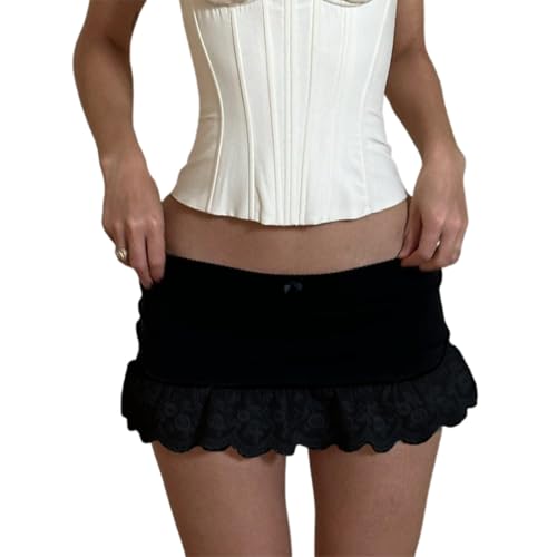 Juakoso Women Mini Skirt, Low Waist Bottoms Patchwork Slim Fit Summer Bodycon Skirt Clubwear for Party