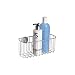 InterDesign Rondo, Suction Bathroom Shower Caddy Basket for Shampoo, Conditioner, Soap - Rectangular, Stainless Steel