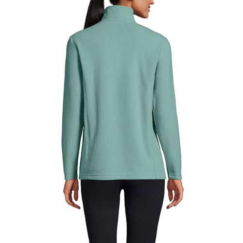 Lands' End Womens Quarter Zip Fleece Pullover Mint Sky Petite X-Large2
