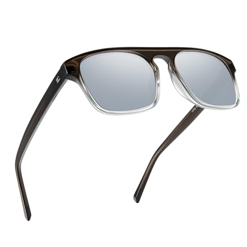 Image of BIRCEN Mens Acetate Polarized Sunglasses: Retro Square Sun Glasses UV400 Protection Anti-Glare Shades for Driving Travel