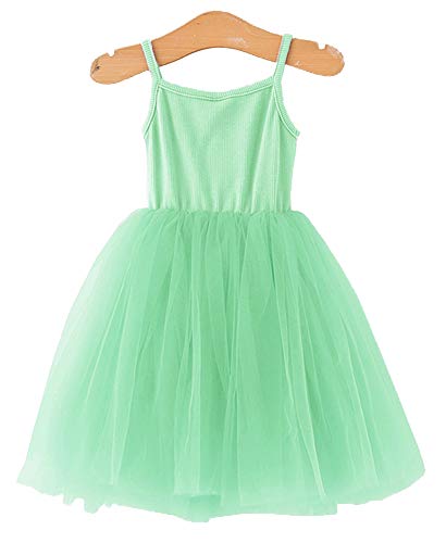 Image of GSVIBK Baby Girls Tutu Dress Sleeveless Toddler Cotton Tulle Skirt Princess Party Prom Dresses