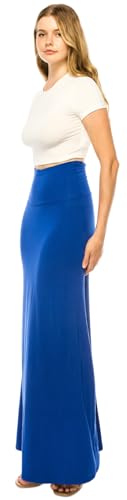 Image of URBAN K Womens Basic Foldable High Waist Regular and Plus Size Maxi Skirts