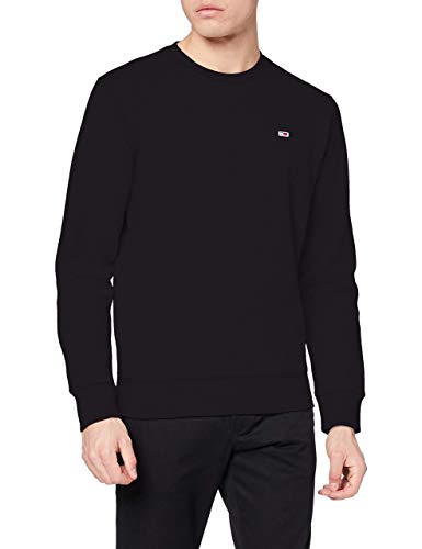 Tommy Jeans Felpa Uomo TJM Regular senza Cappuccio, Nero (Black), M