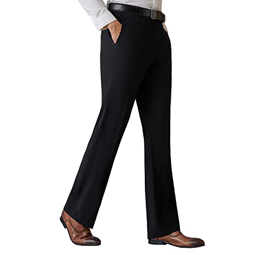 HAORUN Men Bell Bottom Pants Vintage 60s 70s Flare Formal Dress Trousers Slim Fit3