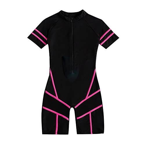 Genérico De BañO Mujer BañAdor Mujer XXL Traje de Neopreno hasta la Rodilla con UPF 50 y Empalme de Malla para Mujer con Bloque de Color Natacion BañAdor Neopreno Mujer (Pink, S)