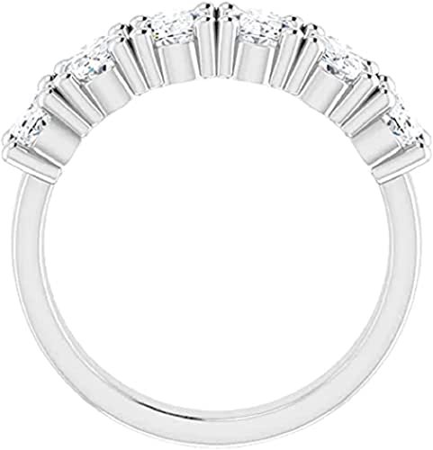 Moissanite World Touch of Paradise Bold Eternity Wedding Band,Oval Cut 6.00CT,VVS1 Clarity, Colorless Moissanite, 925 Sterling Silver, Engagement Ring, Wedding Gift, Perfact for Gift4