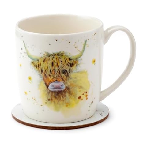 Puckator Highland Coo Cow Mug and Coaster Set Cover