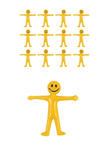 HENBRANDT 12 bolsas elásticas para personas con sonrisas amarillas elásticas para hombres, juguetes sensoriales para la ansiedad para niños, para el aula, premio de la suerte para niños y niñas