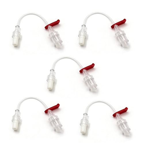Set of 5 - IV Extension Set I-V Tubing Individual Packaging for Veterinary and Lab - 6 Inch Tubing with Slide Clamp