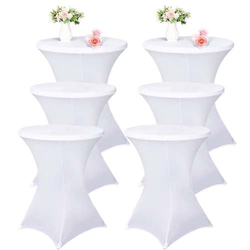 Vnituasr Lot de 6 Housse Mange Debout 80x110 Blanc Nappe Mange Debout, Nappe de Table Mariage
