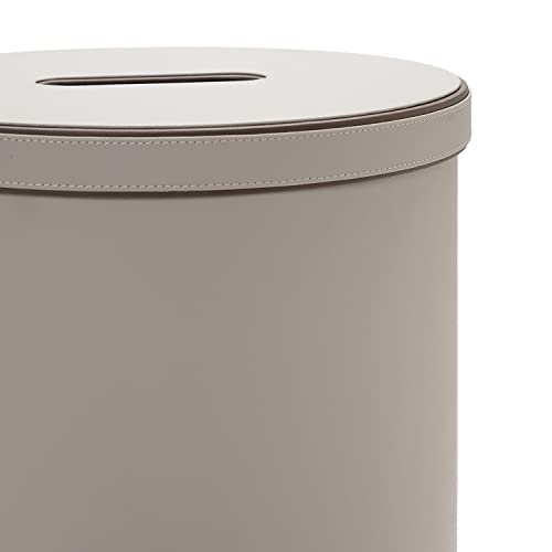 Image of Pure Home and Living Beige Faux Leather Laundry Bin
