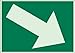 Brady 90964 Glow-In-The-Dark Plastic Glow-In-The-Dark Exit & Directional Sign, 7" X 10", Legend "(Diagonal Down Right Arrow)"