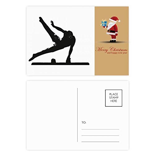 Cartes postales éducation physique du Père Noël pour partager le plaisir du sport en famille