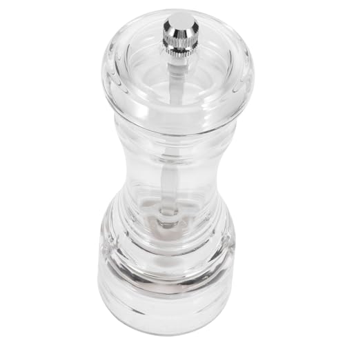 BRIGHTFUFU Acrylic Grinder Spices Shakers Hand Sea Salt Mill Salt Refillable Multi-function Salt Kitchen Pepper Kitchen Seasoning Jar Clear Condiment Jars Container for Flour Stainless Steel