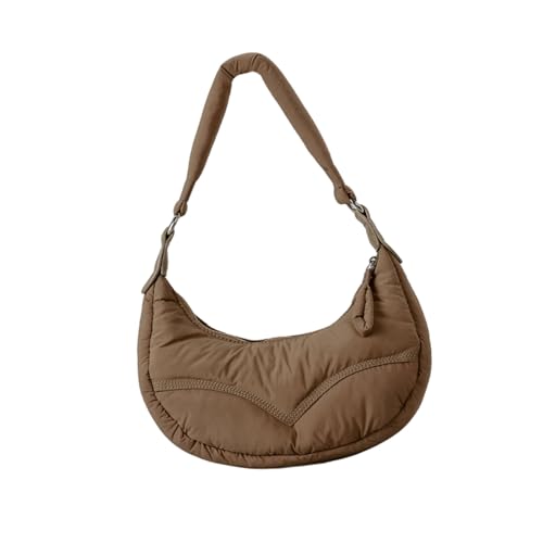 Quilted Half Moon Shoulder Bag for Women Elegant Crossbody Bags Satchel Purse with Adjustable Strap Shopping Bags