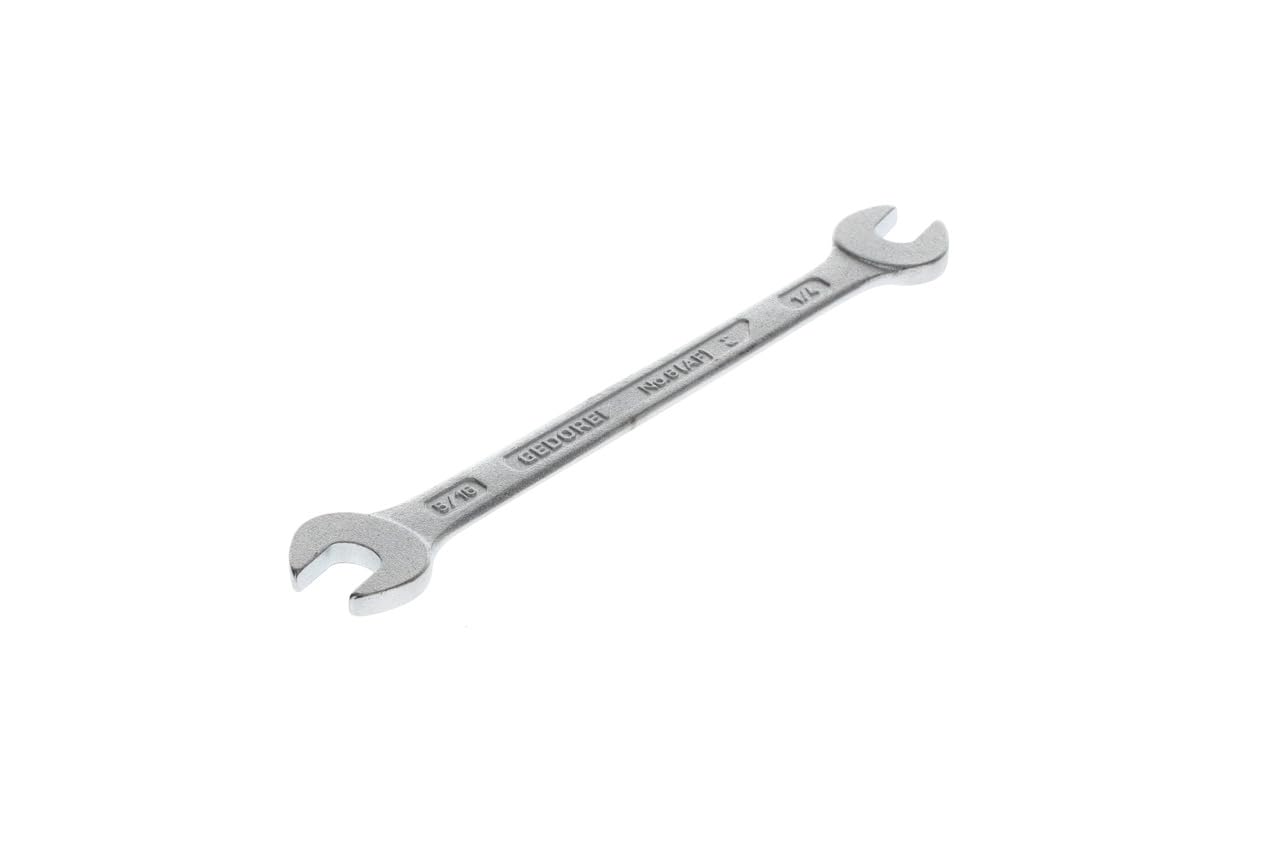 Gedore Silver Double Open-End Spanner, Sw 1/4"+5/16", Inch, Flat, Spanner, 122 Mm Long, 6 1/4X5/16Af