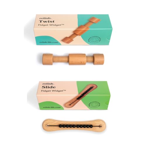 Relish - Fidget Toys, Fidget Widget Twin Pack Wooden Toy Set - Alzheimer's & Dementia Sensory Products, Activities for Elderly/Seniors