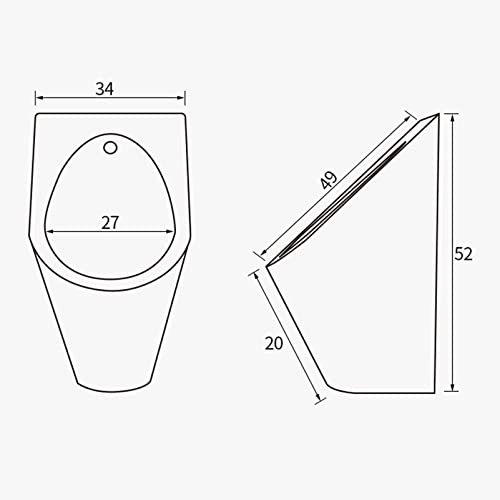 Urinario de acero inoxidable 304 de pared con sensor para bano 3