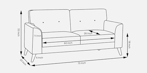 Image of Velvet Contemperory Sofa with Cushion Chaise Lounge Sectional Sofa Perfect for Living Room & Bedroom Guests Home & Office (Green Colour, Three Seater)