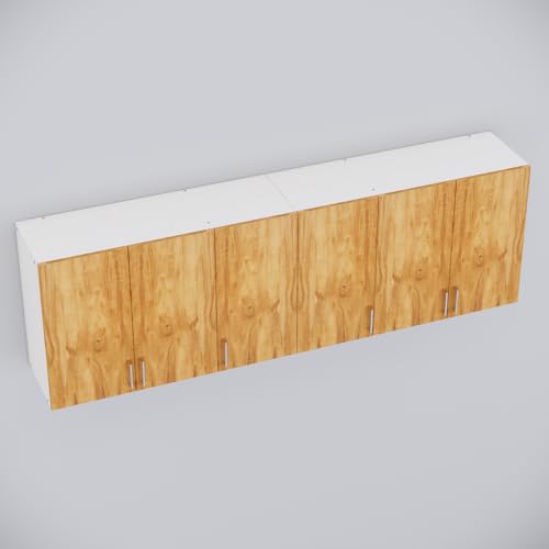 Image of SPECIALITY PANELS 6 Door Modular Wall Mounted Kitchen Cabinet with Adjustable Shelf Space Saving Storage Unit Durable Engineered Wood Cupboard for Kitchen Living Room Utility Organizer Furniture