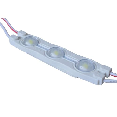 H-E SMD 2835 White Waterproof LED Module 3 LED Chips with Optical Lens for Internal Illumination of Signs, 0.72W, L70 x W16 x H7mm (100pcs/pack)