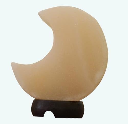Himalayan Salt Lamp, 100% Authentic Natural Hand Carved Moon Crystal Rock Salt, USB Salt Rock Lamp Night Light for Home Decor and Gift