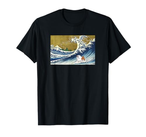 Funny Surfing a Wave English Bulldog Camiseta