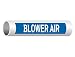 ComplianceSigns.com Blower Air (White Legend On Blue Background) Pipe Label Decal, 8x2 in. 5-Pack Vinyl for Pipe Markers
