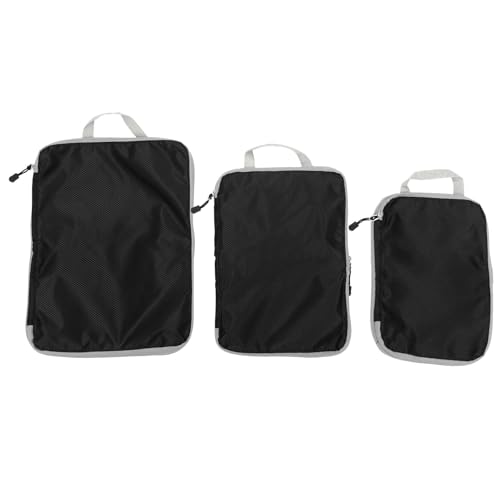 TOPPERFUN 3 piezas Organizadoras de Viaje Negras Almacenamiento para Mochila y Maleta Bolsos de Ropa y Accesorios Duraderas y Prácticas para Casa y Deportes