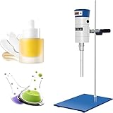 LQQYJSM High Speed Laboratory Homogenizer Emulsifier, Homogenizer Mixer with 2 Work Heads Digital Display Blender for Cosmetics/Food/Paints Industry Adjustable Speed 12G+18G