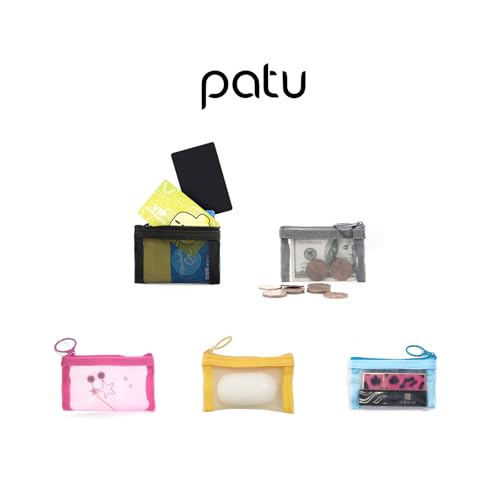 Image of Patu Zipper Mesh Bags, Beauty Makeup Cosmetic Accessories Organizer, Travel Toiletry Kit Set Storage Pouch, 5 Assorted Colors, XS (5 pcs),