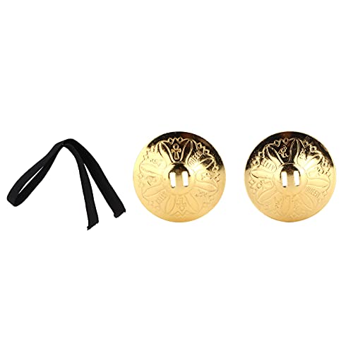 Brass Finger Cymbals Pair, Easy Hold, Comfortable Wear, Great Sound Dance Zills for Dancer, Ball Party, Belly Dance