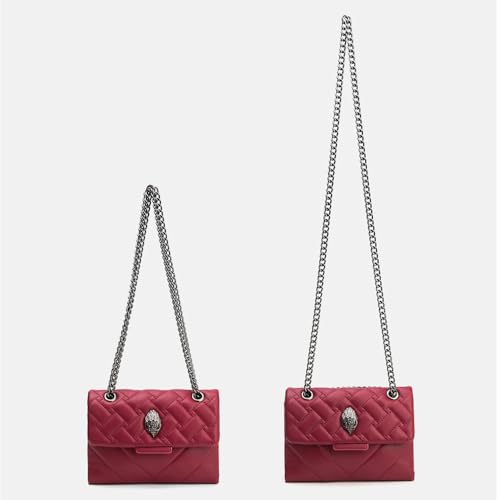 Image of Rejolly Rainbow Stripe Crossbody Shoulder Bag for Women Color Blocking PU Leather Colourful Purse with Chain Strap | PU Leather, with Chain Strap