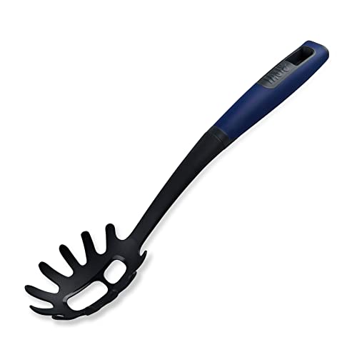 Tasty Spaghetti Spoon with Hole Portioner, Spaghetti Serving Spoon with Soft-Touch Handle, Measurements for Cooking and Serving Spaghetti, Dimensions: 32x7x4.5cm Colour: Dark Blue, Black, Grey