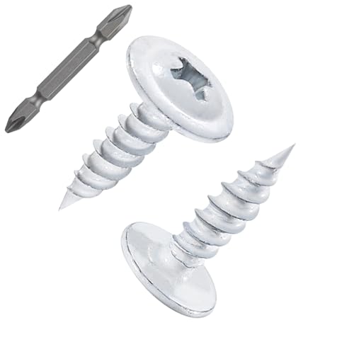 Image of Wensilon(400 pcs)#8x1 /2 inch Phillips Truss Head Wood Screws White Iron Quick Metal Self Tapping