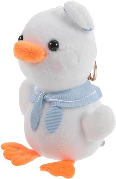 BWESOOBWESOO White Keychain Cute Duck 3D Chains Keyring Keychain Pendant Plush Keychains Kawaii Keychain Keychains Portable Stuffed Duck Plush Key Backpack Pendant Automobile Keychains Decoration, 1