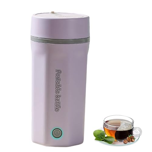 電気ケトル 小型 携帯用 500ML ポータブル 湯沸かしポット 湯沸かし器 低消費電力 300W 急速沸騰 沸騰後自動OFF 空焚き防止 真空断熱 漏れない コーヒー 紅茶に使用 一人用 アウトドア 旅行 キャンプ 車中泊に使用 パープル