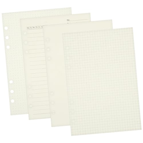 DECHOUS 4個 バインダーリング対応 罫線入りルーズリーフ 紙製活???事リフィル 便利な差し替え式 大容量ノート用内ページ冊