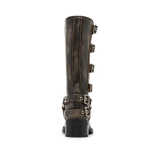 Steve Madden Women's Rocky Knee High Boot, Brown Distressed, 7