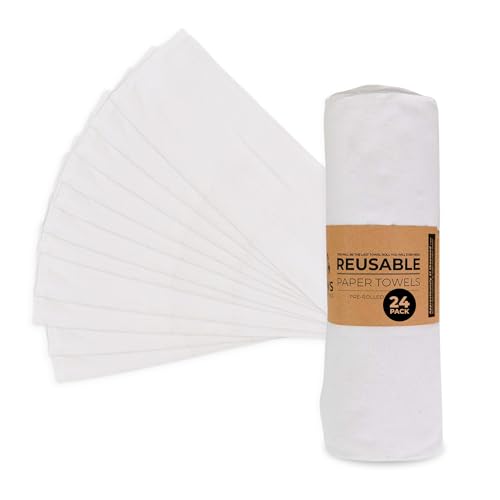 Zero Waste Reusable Paper Towels, Organic Cotton Flannel Wipes for