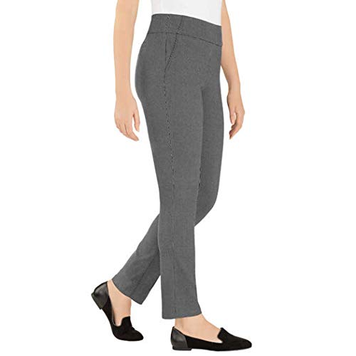 Hilary Radley Ladies' Pull-On Pant with Tummy Control/Black/Off-White Plaid (Multi)/Small2