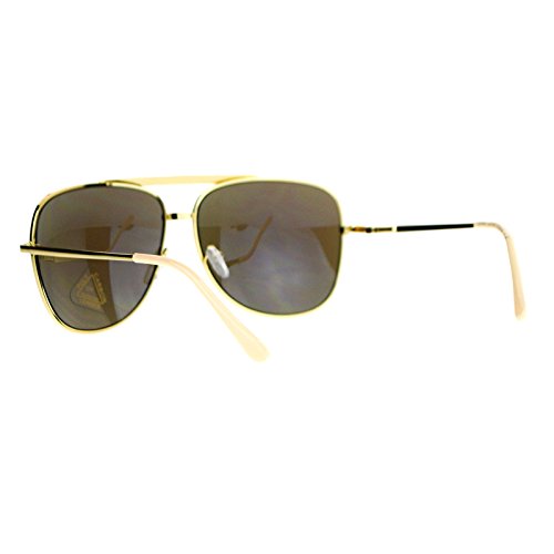 Square Aviator Sunglasses Oversized Fashion Gold Metal Frame Mirror Lens3