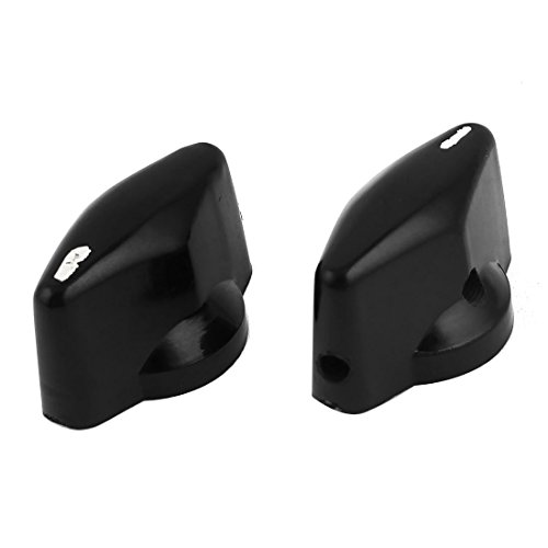 2 x nero di plastica Rotary Cappucci Interruttori